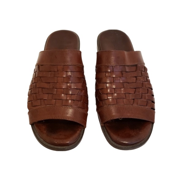 Bally Other - Bally Brown Woven Leather Slide Sandals Men Size 8 Brown
